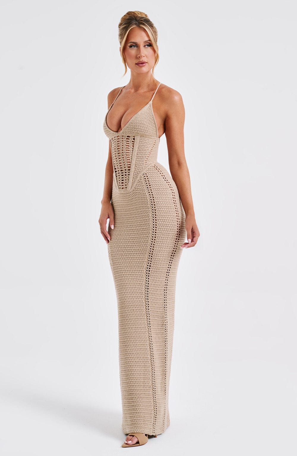 Xena Maxi Dress - Beige - Sassygrove