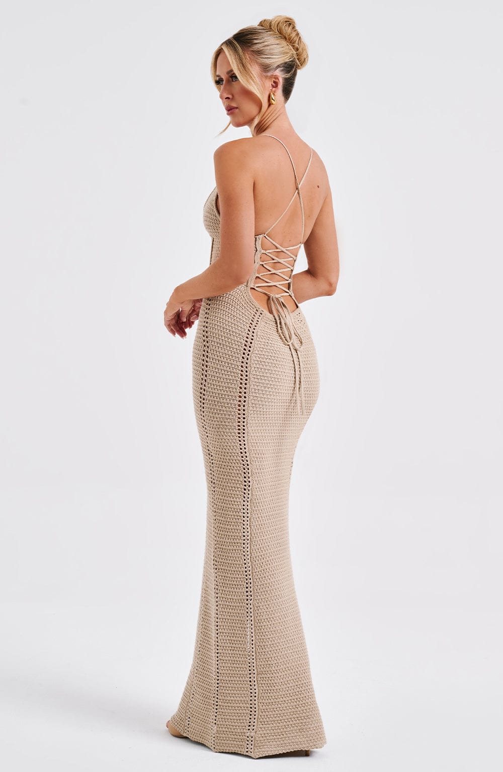 Xena Maxi Dress - Beige - Sassygrove