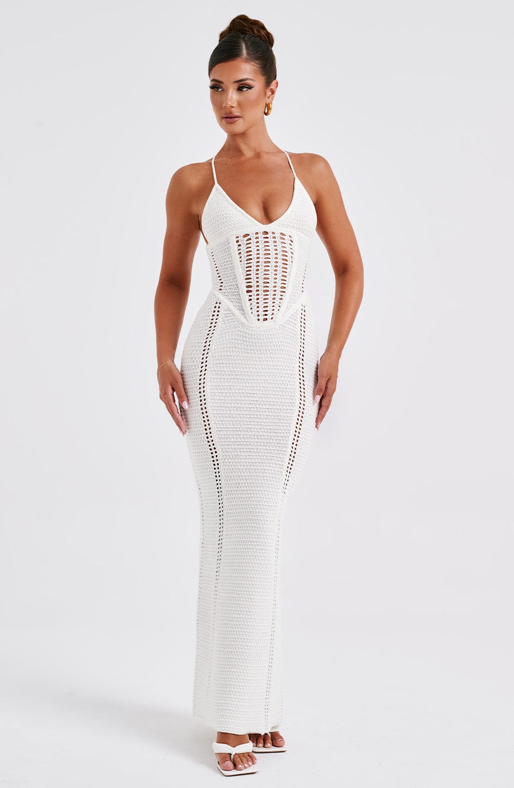 Xena Maxi Dress - White - Sassygrove