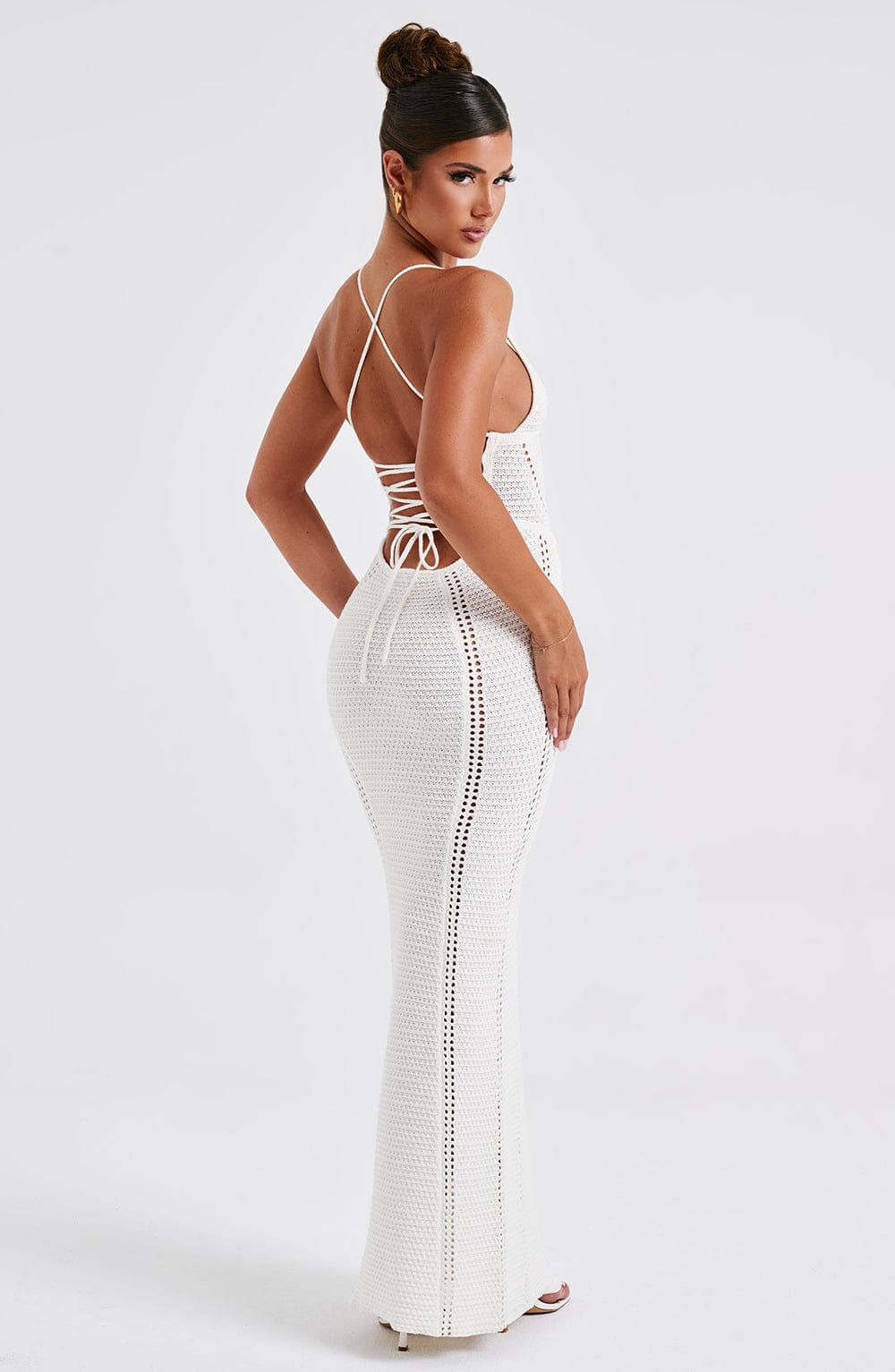 Xena Maxi Dress - White - Sassygrove