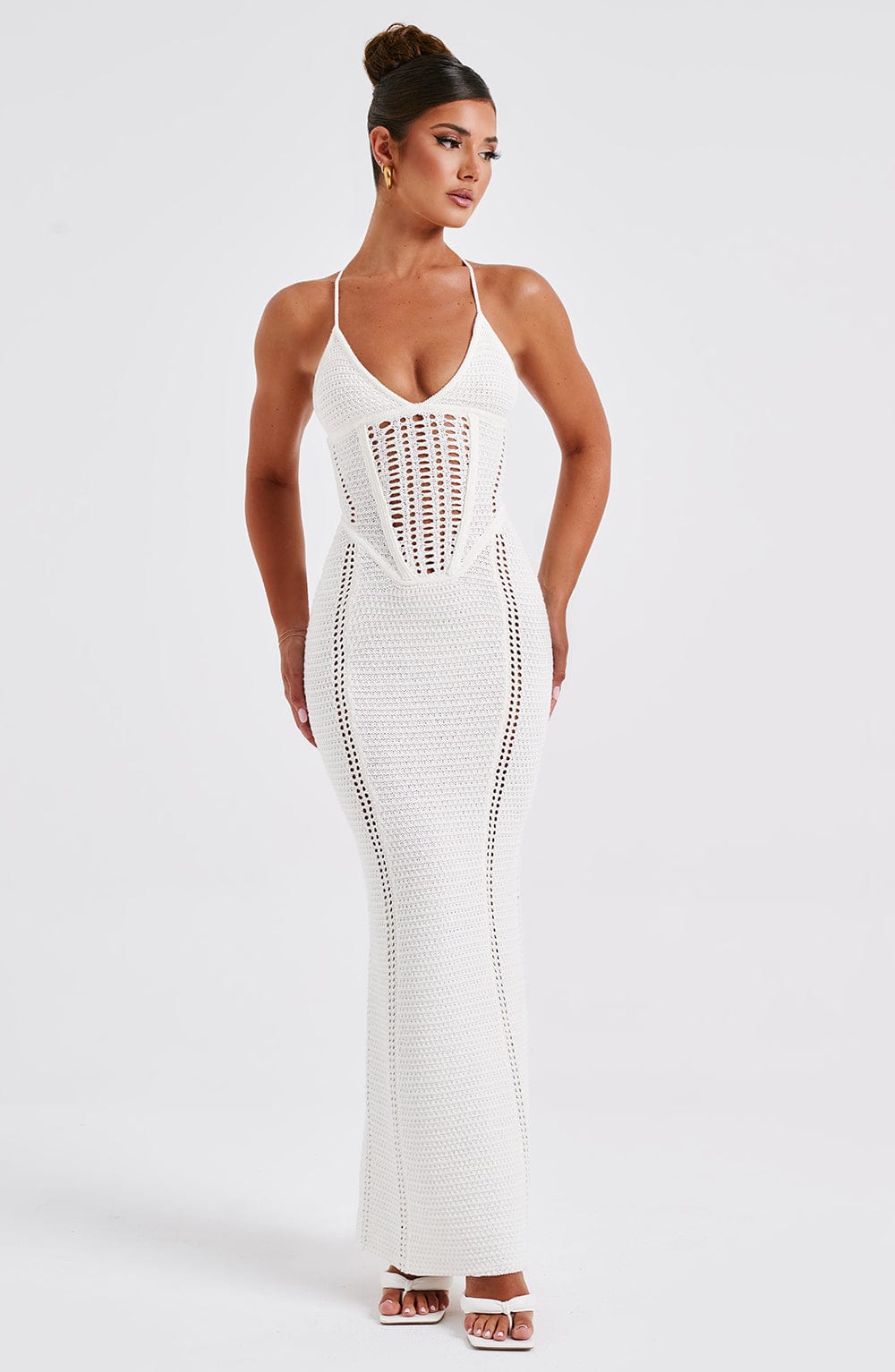 Xena Maxi Dress - White - Sassygrove