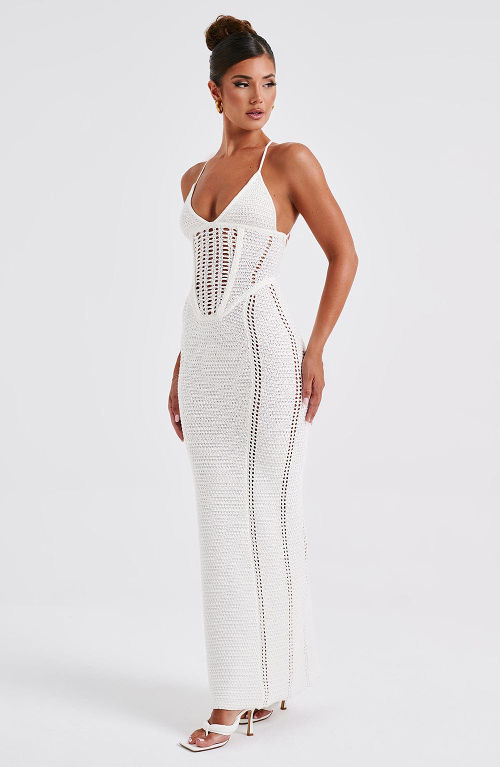 Xena Maxi Dress - White - Sassygrove