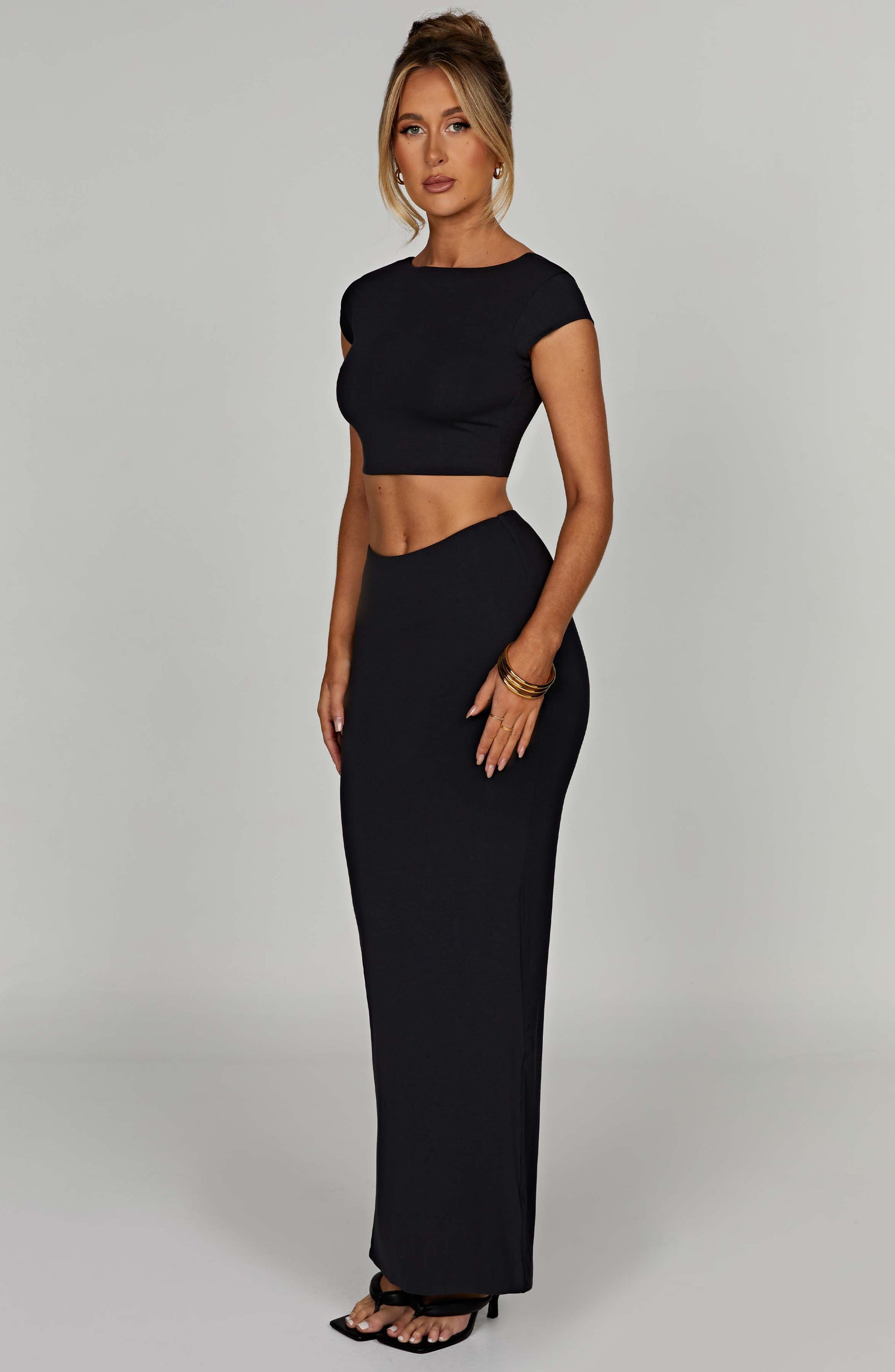 Yazmin Maxi Skirt - Black - Sassygrove