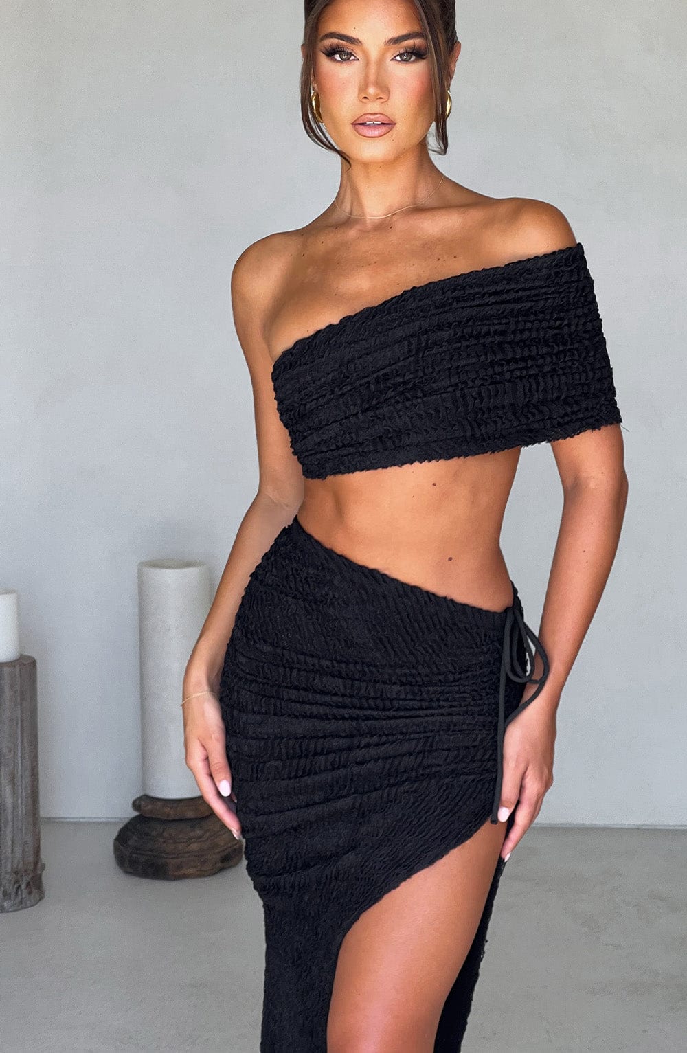 Elsa Midi Skirt - Black - Sassygrove