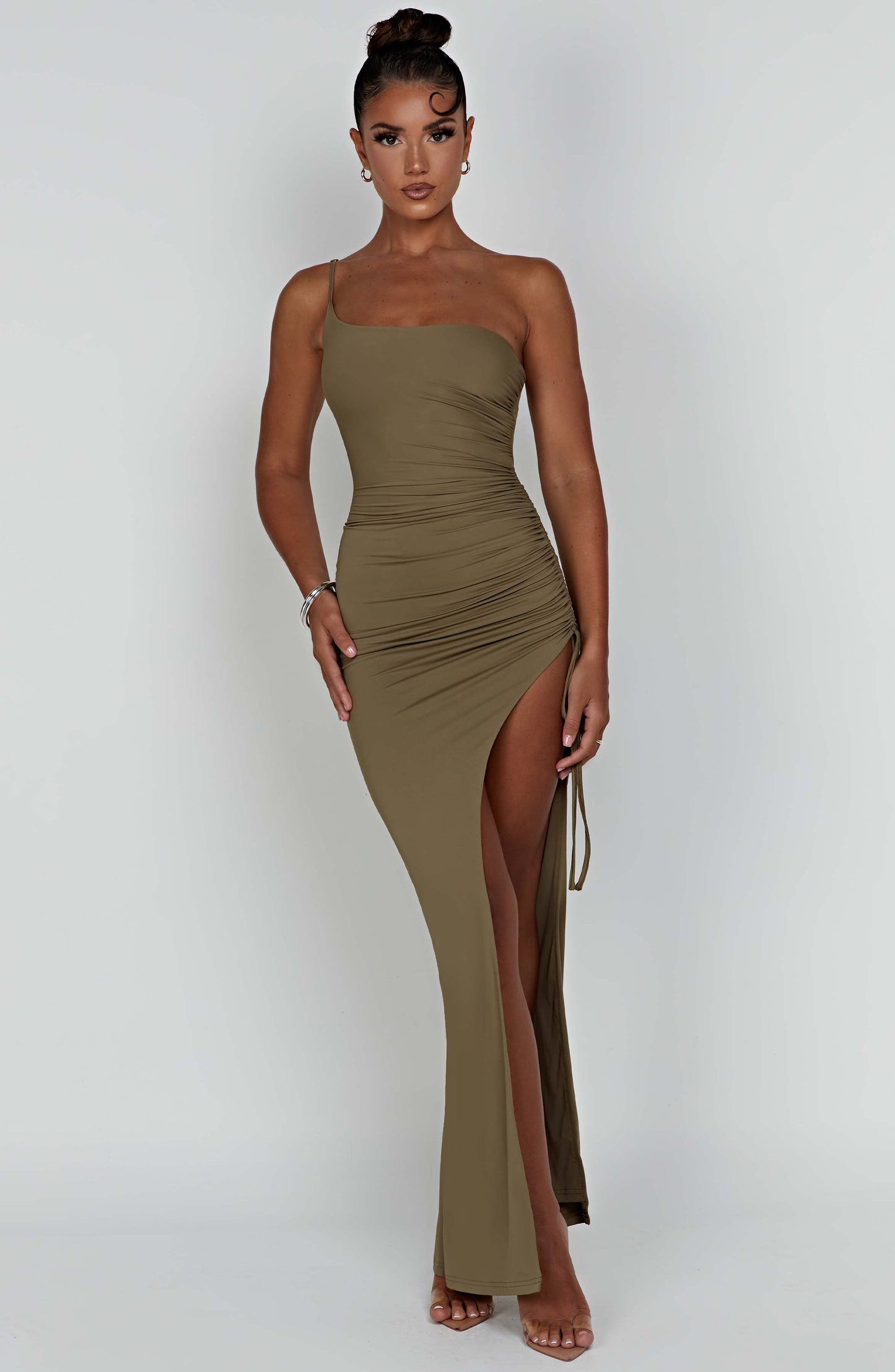 Zahara Maxi Dress - Khaki - Sassygrove