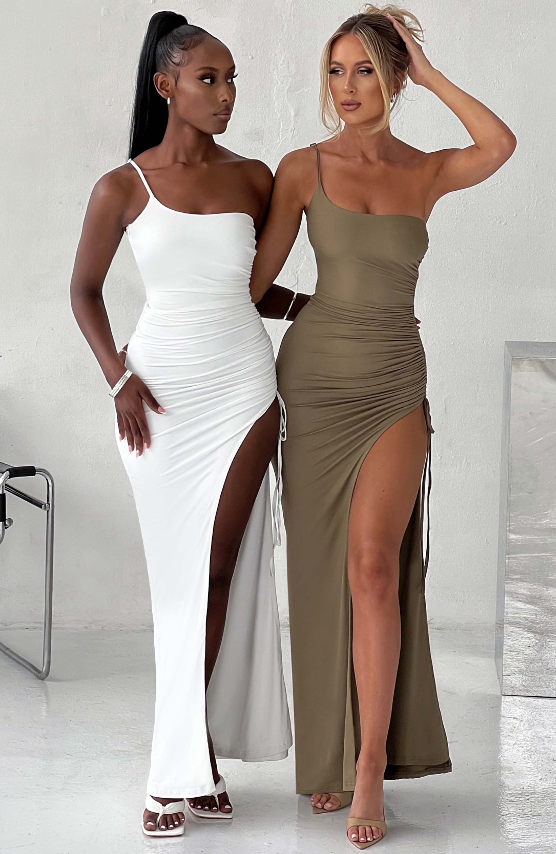 Zahara Maxi Dress - Khaki - Sassygrove