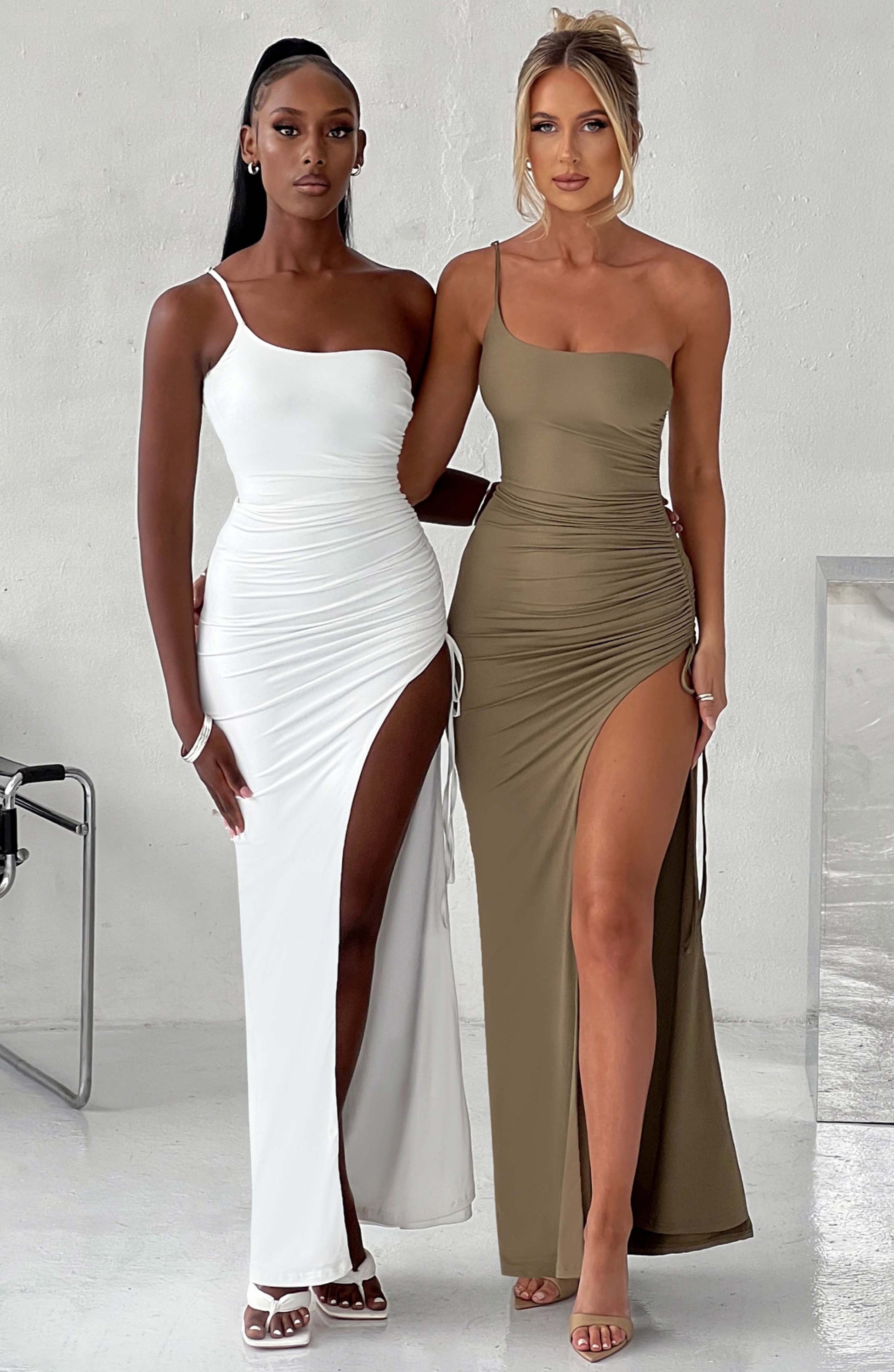 Zahara Maxi Dress - Khaki - Sassygrove