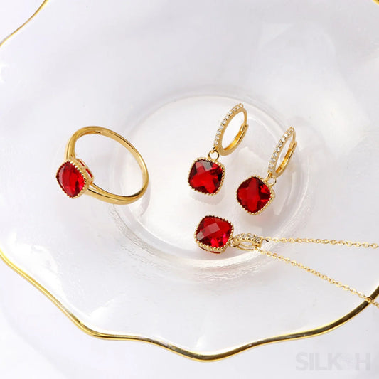 18K Gold Plated Sterling Silver Bridal Jewelry Set Ada