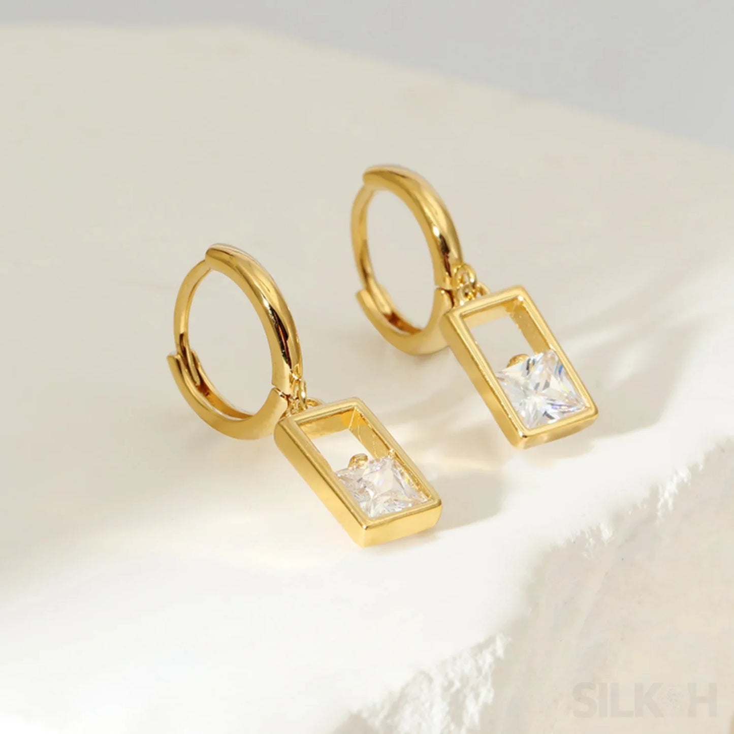 18K Gold Plated Sterling Silver Hoop Earrings Zoe