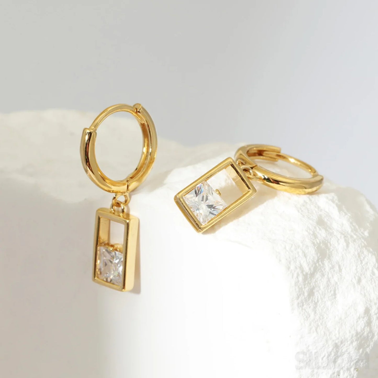 18K Gold Plated Sterling Silver Hoop Earrings Zoe