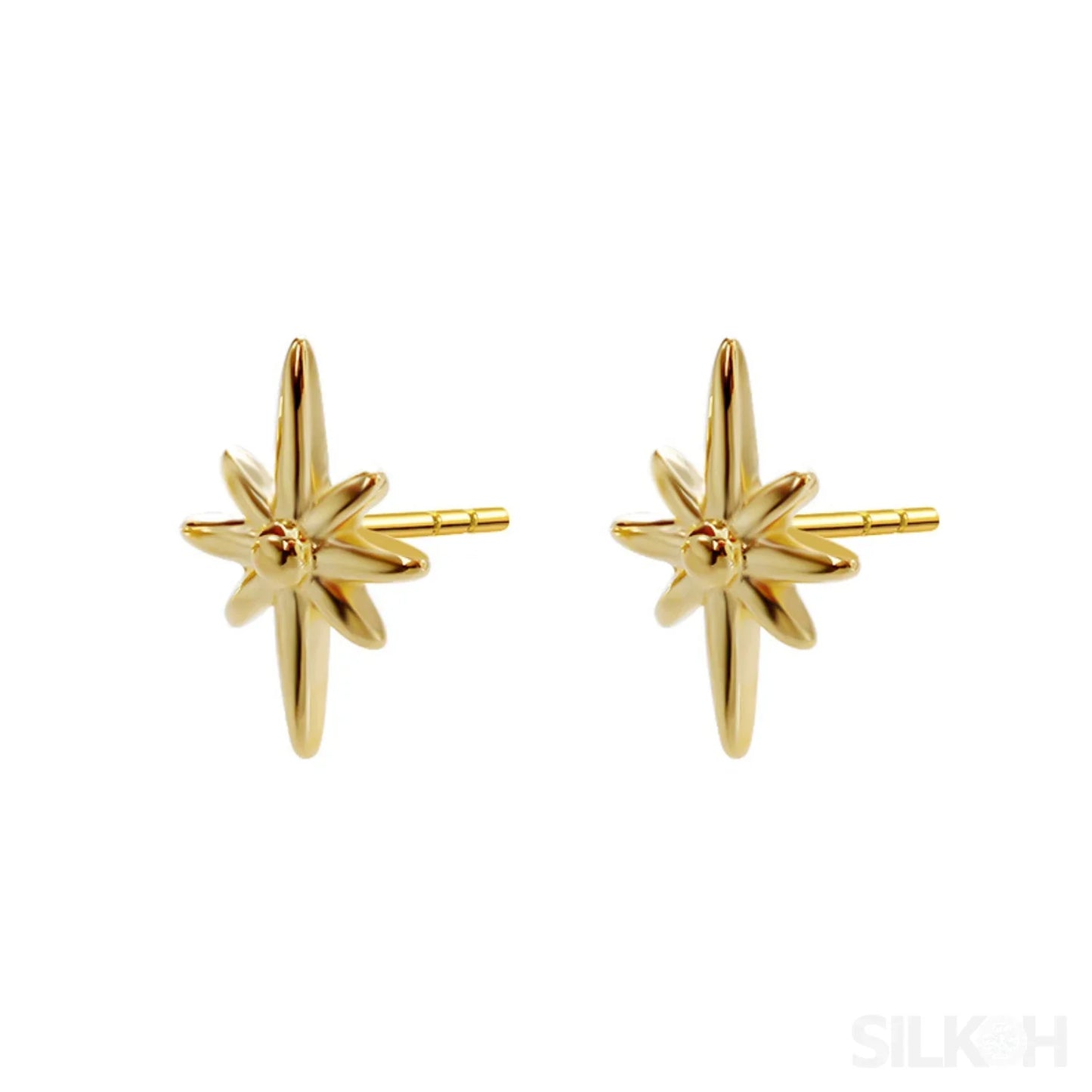 18K Gold Plated Sterling Silver Minimalist Stud Earrings Mae