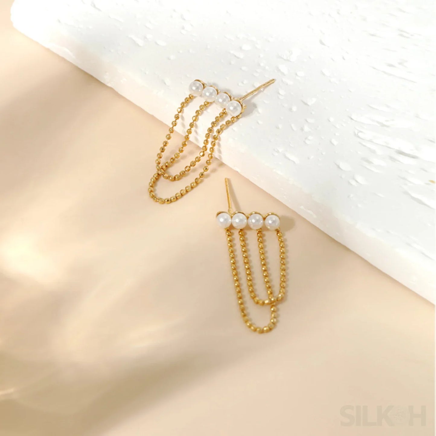 18K Gold Plated Sterling Silver Pearl Tassel Earrings Kay