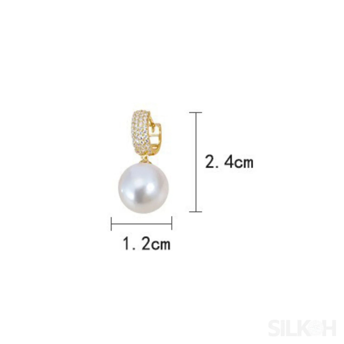 18K Gold Plated Sterling Silver Round Pearl Hoop Earrings Kai