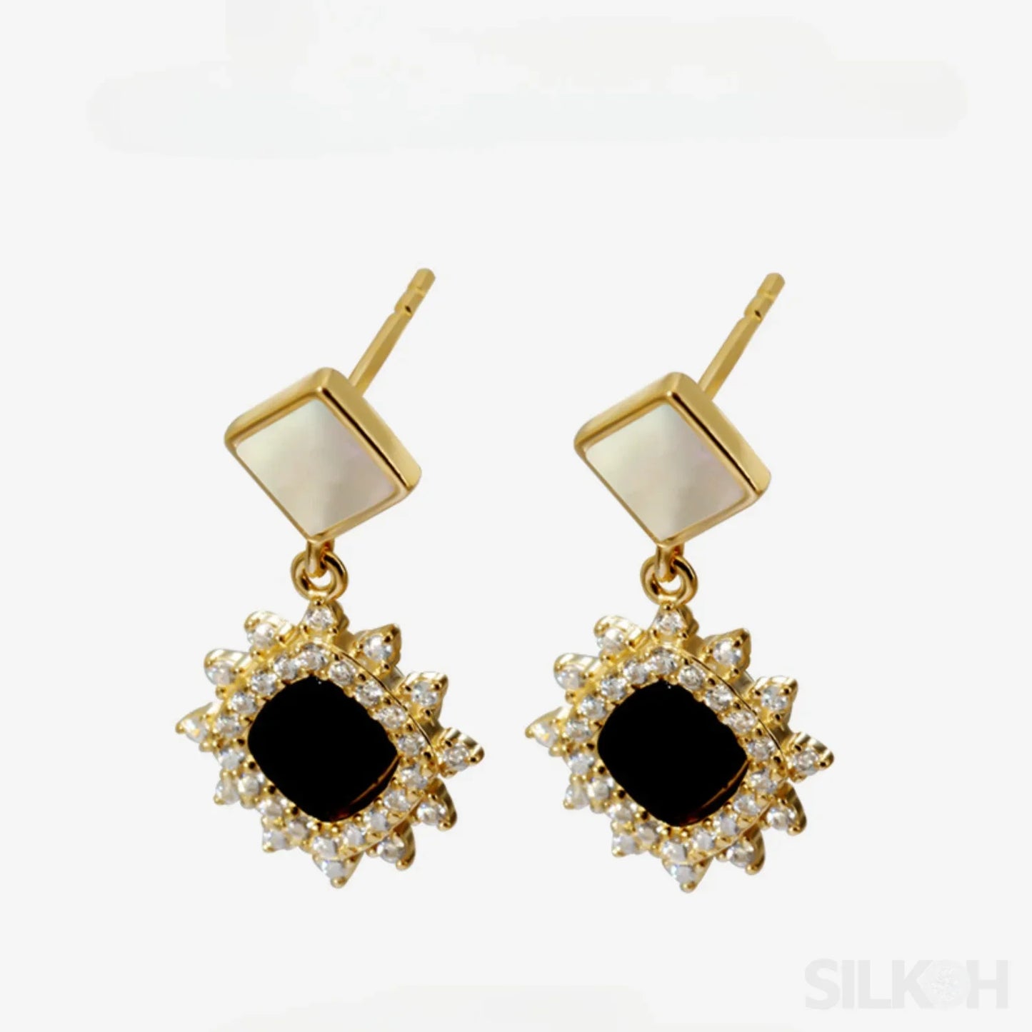 18K Gold Plated Sterling Silver Stud Sunflower Earrings Amira