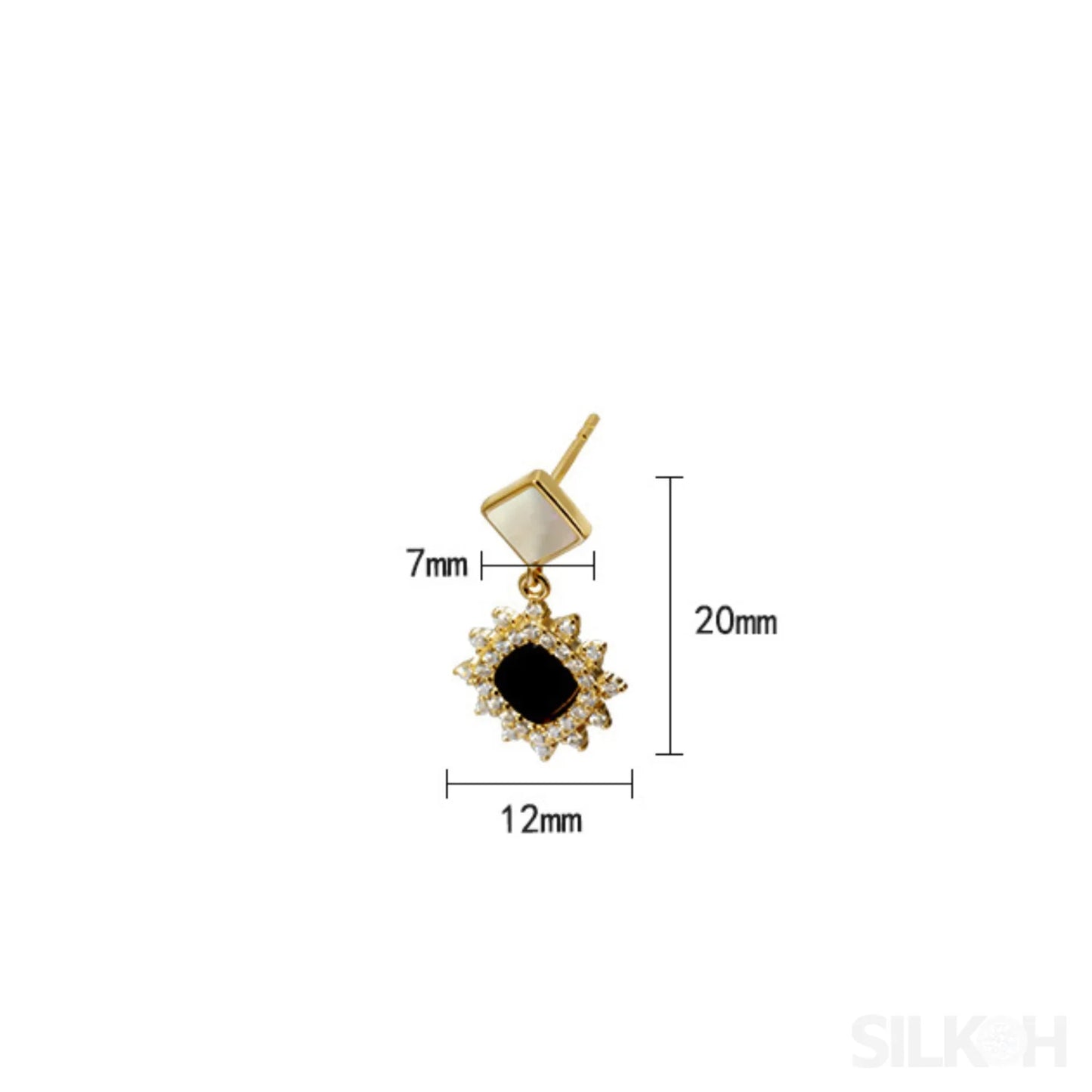 18K Gold Plated Sterling Silver Stud Sunflower Earrings Amira