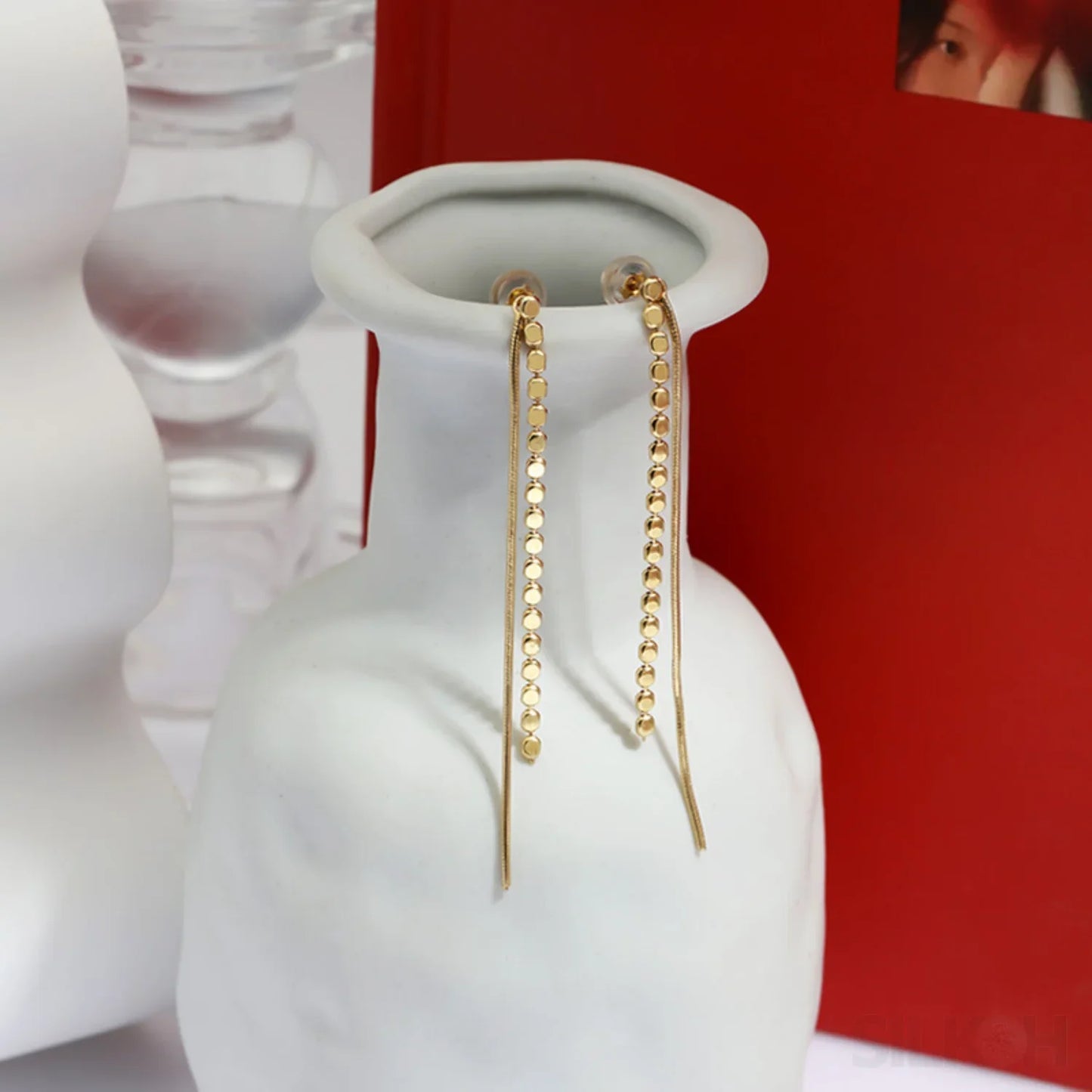 18K Gold Plated Sterling Silver Tassel Long Earrings Eloise