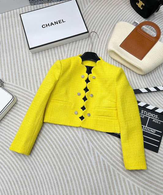 Radiance Scallop-Edge Tweed Blazer - Sassygrove