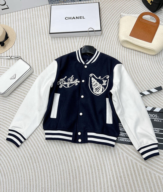 Monogram Crest Varsity Jacket - Sassygrove