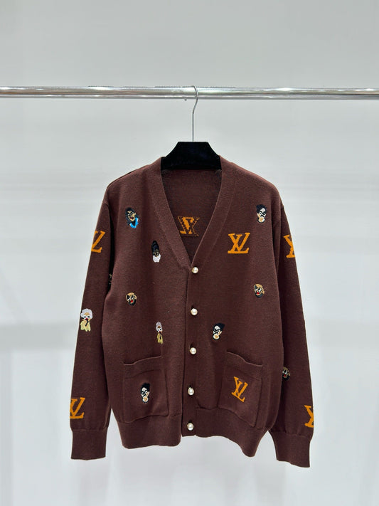 Monogram Character Knit Cardigan - Sassygrove