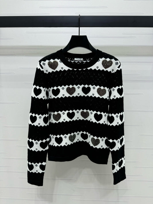 Heart Pattern Knit Sweater - Sassygrove