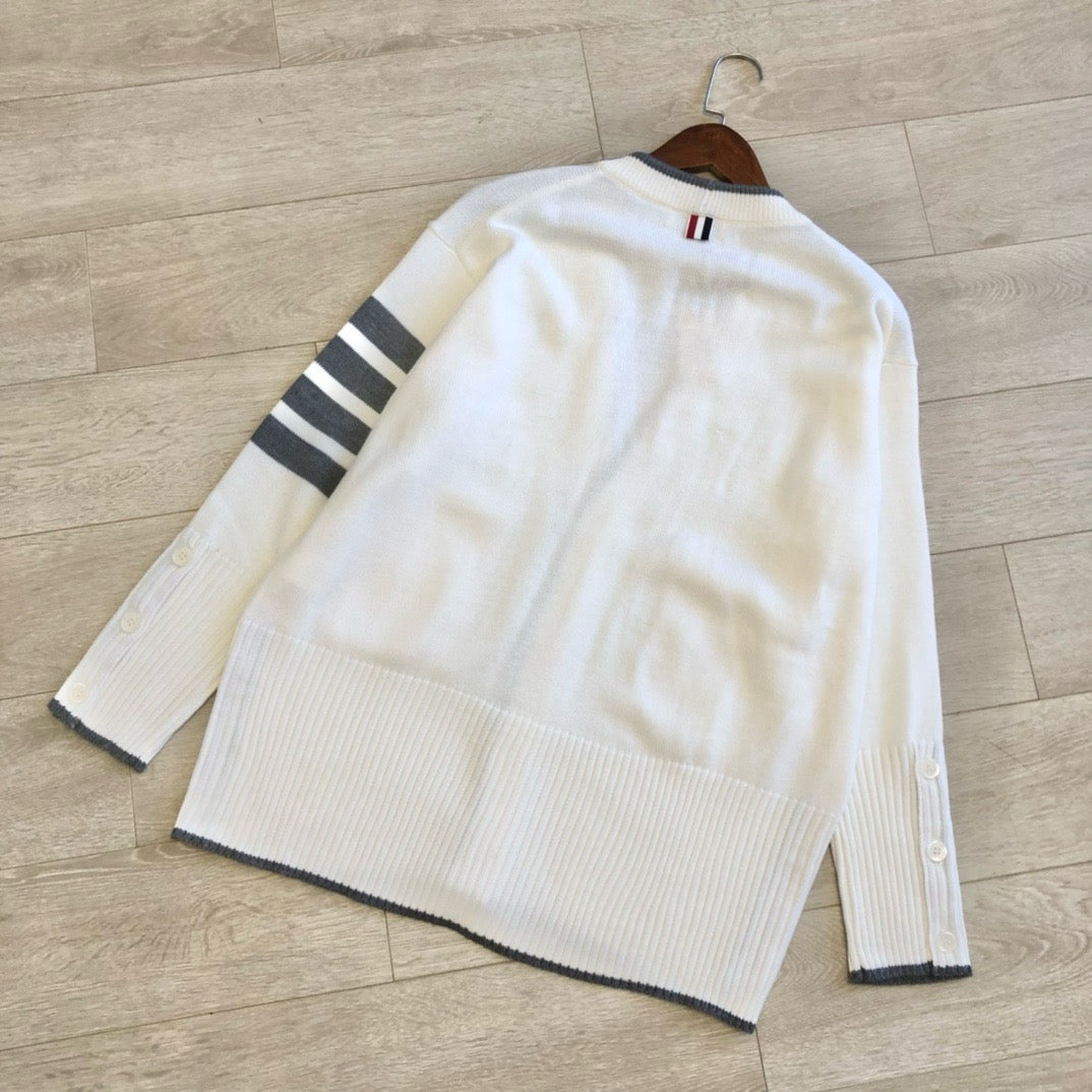 Classic Stripe Button Cardigan - Sassygrove