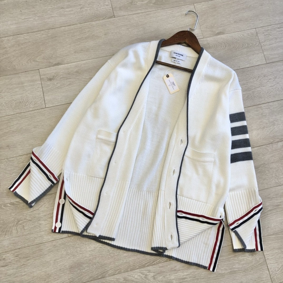 Classic Stripe Button Cardigan - Sassygrove