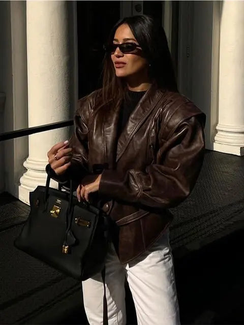 Faux Leather Jacket - Sassygrove