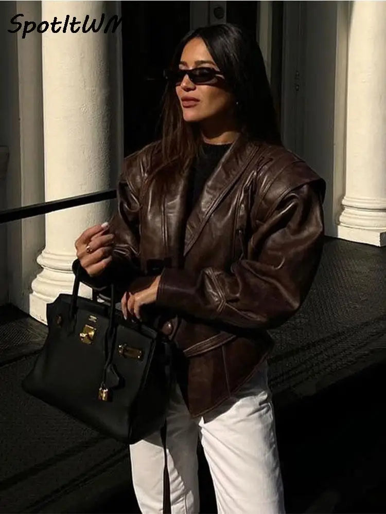 Faux Leather Jacket - Sassygrove
