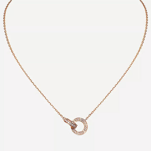 Rose Gold Tone Cubic Zirconia Necklace