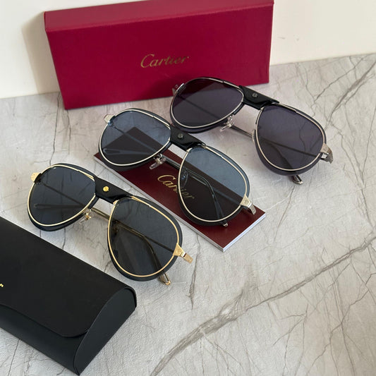 Cartier CT0046S Santos de Cartier Pilot Sunglasses - Sassygrove