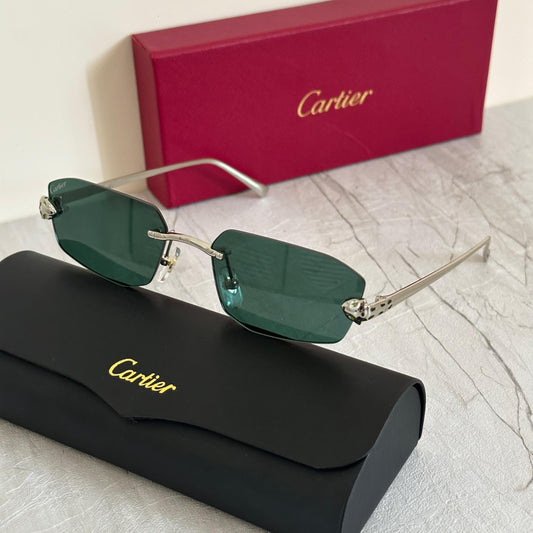 Cartier CT0282S Rectangular Rimless Sunglasses - Sassygrove