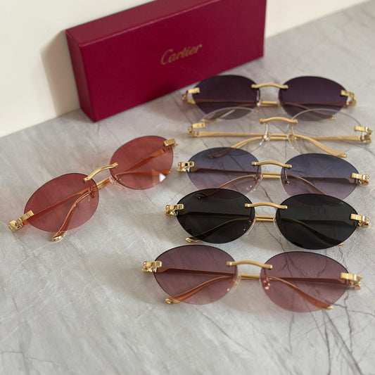 Cartier CT0362S Rimless Oval Sunglasses - Sassygrove