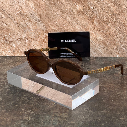 Chanel Oval Logo-Temple Sunglasses - Sassygrove