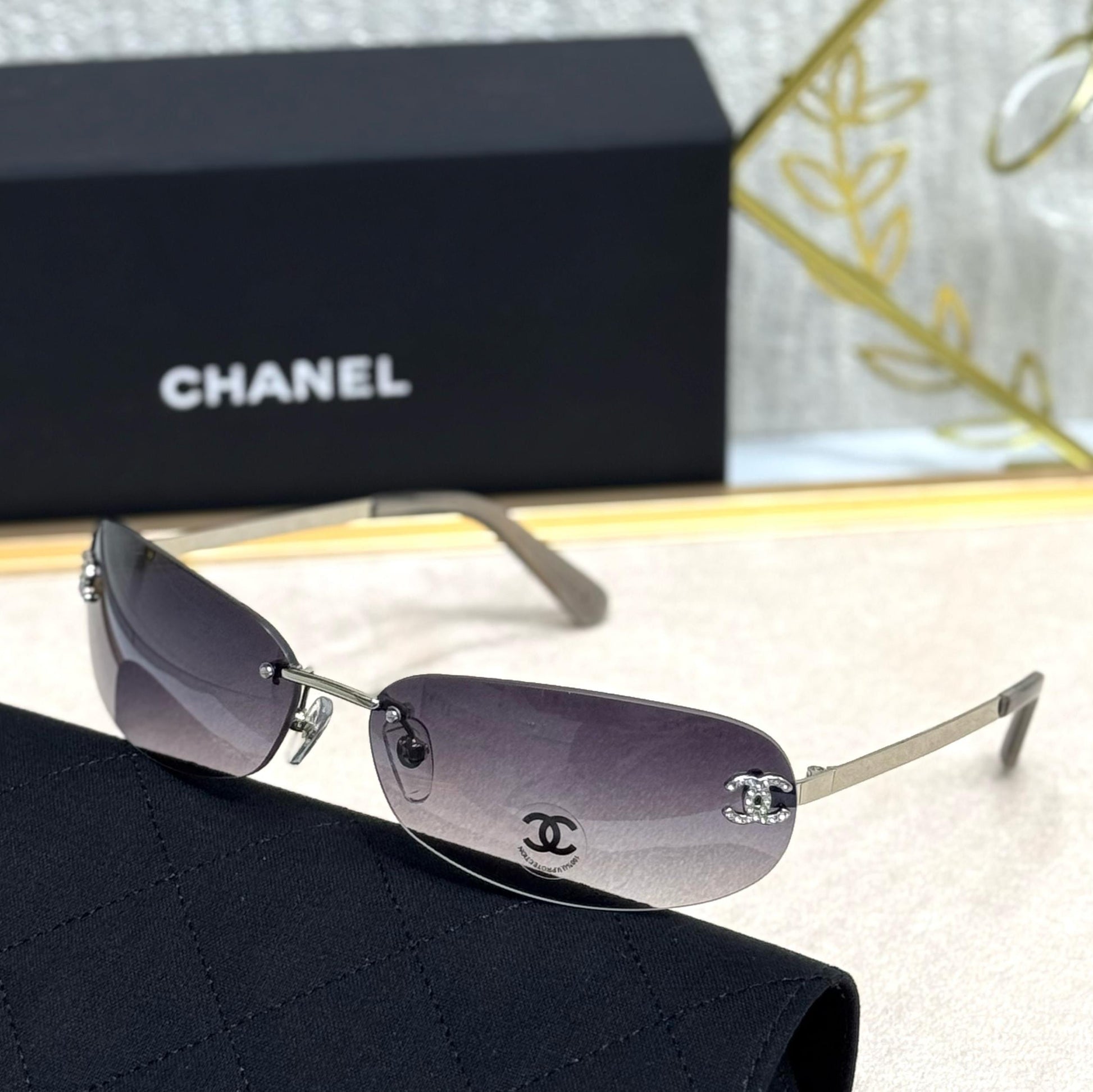 Chanel Butterfly Rimless Sunglasses - Sassygrove