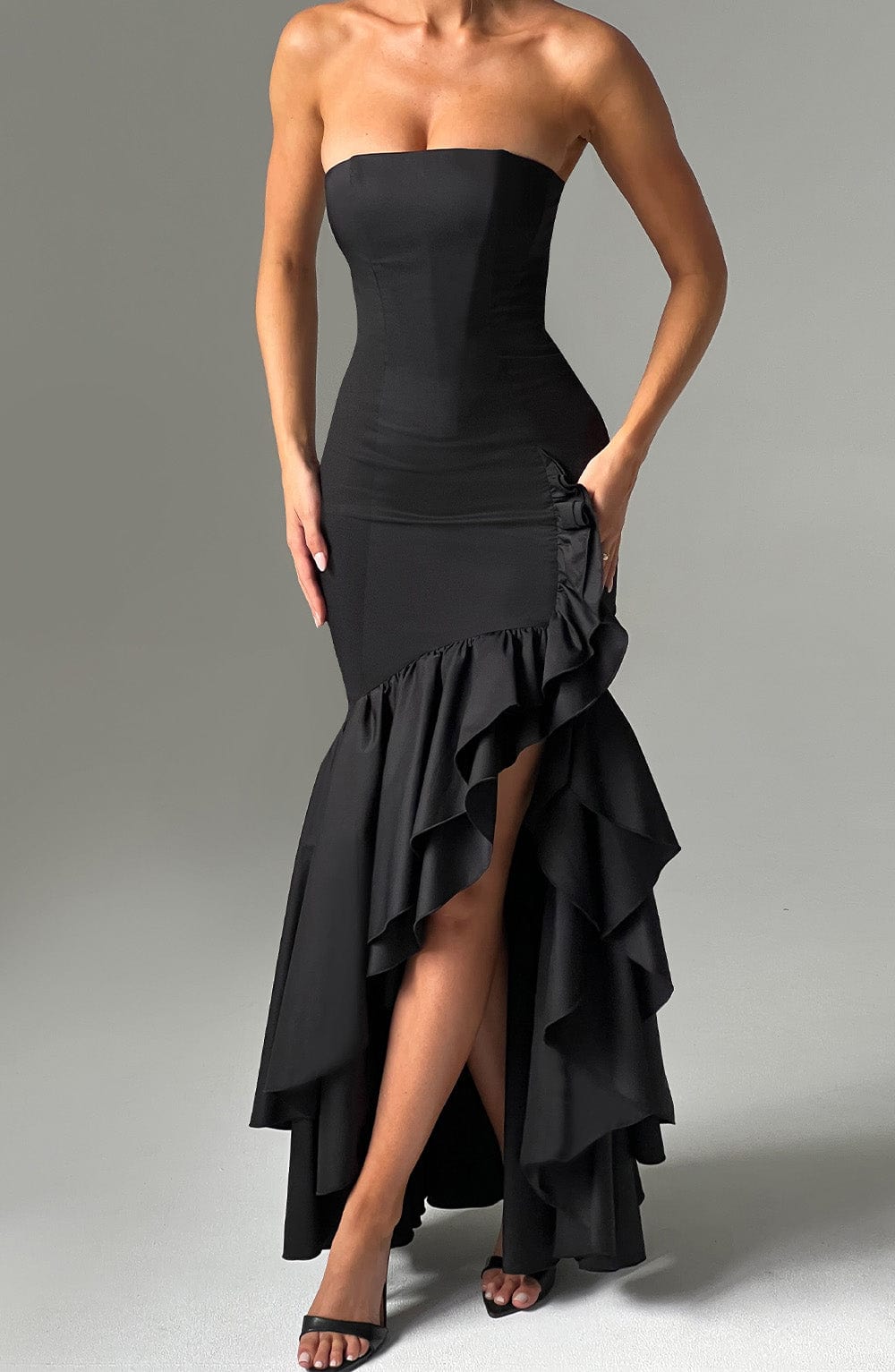 Midnight Serenade Maxi Dress - Black - Sassygrove