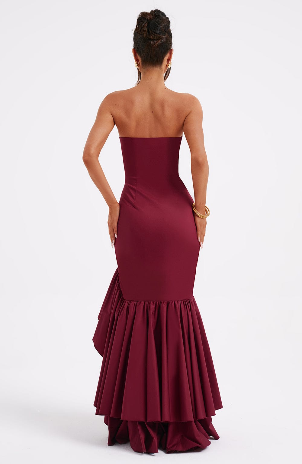 Midnight Serenade Maxi Dress- Burgundy - Sassygrove