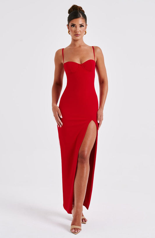 Athena Maxi Dress - Red - Sassygrove