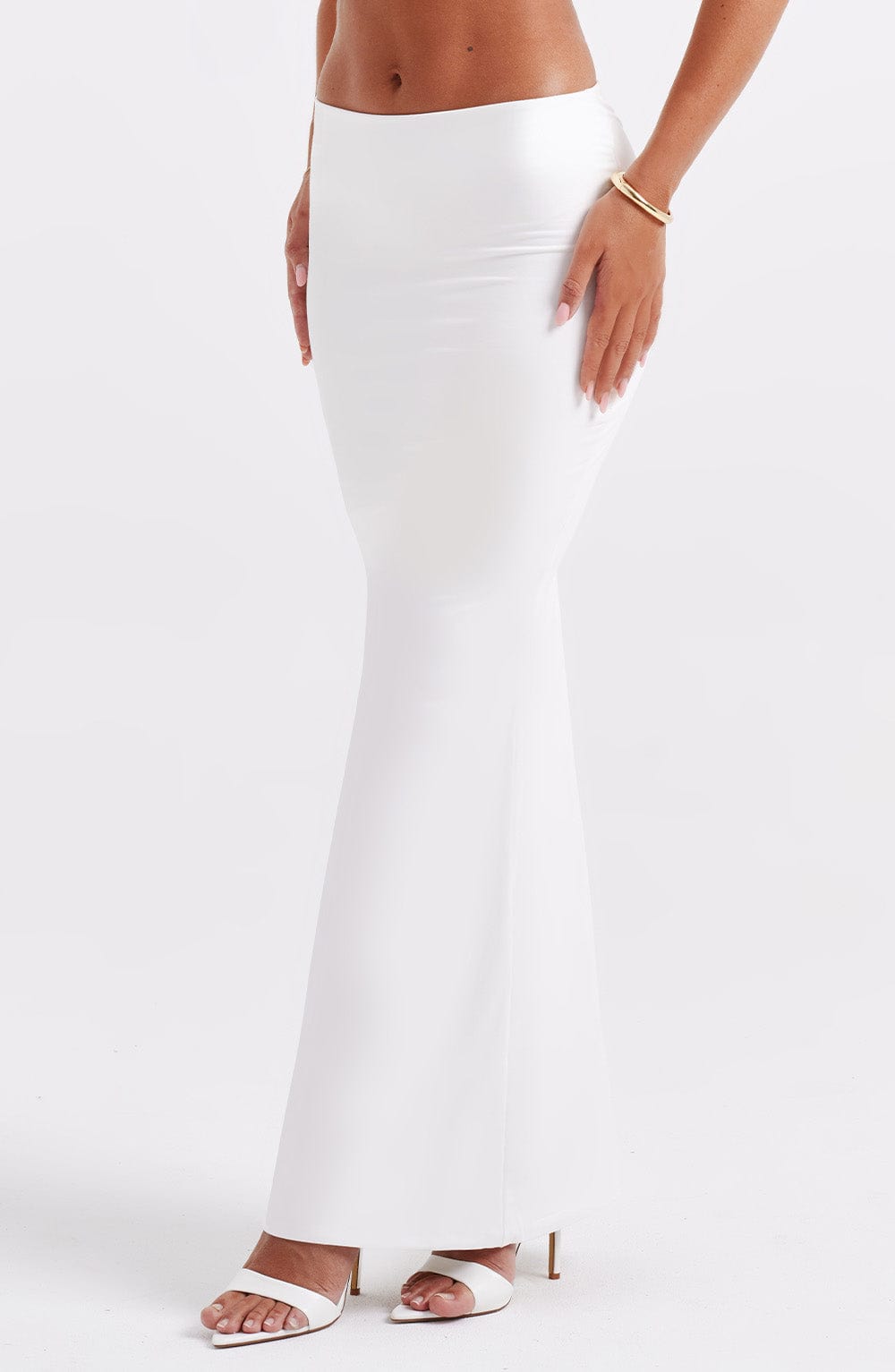 Luminous Breeze Maxi Skirt-White - Sassygrove