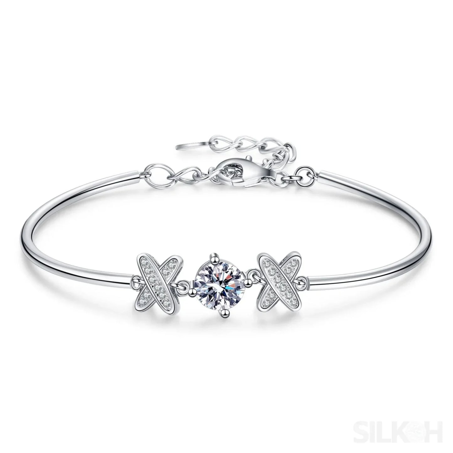 Chic Cross Letter Moissanite Bracelet Cam