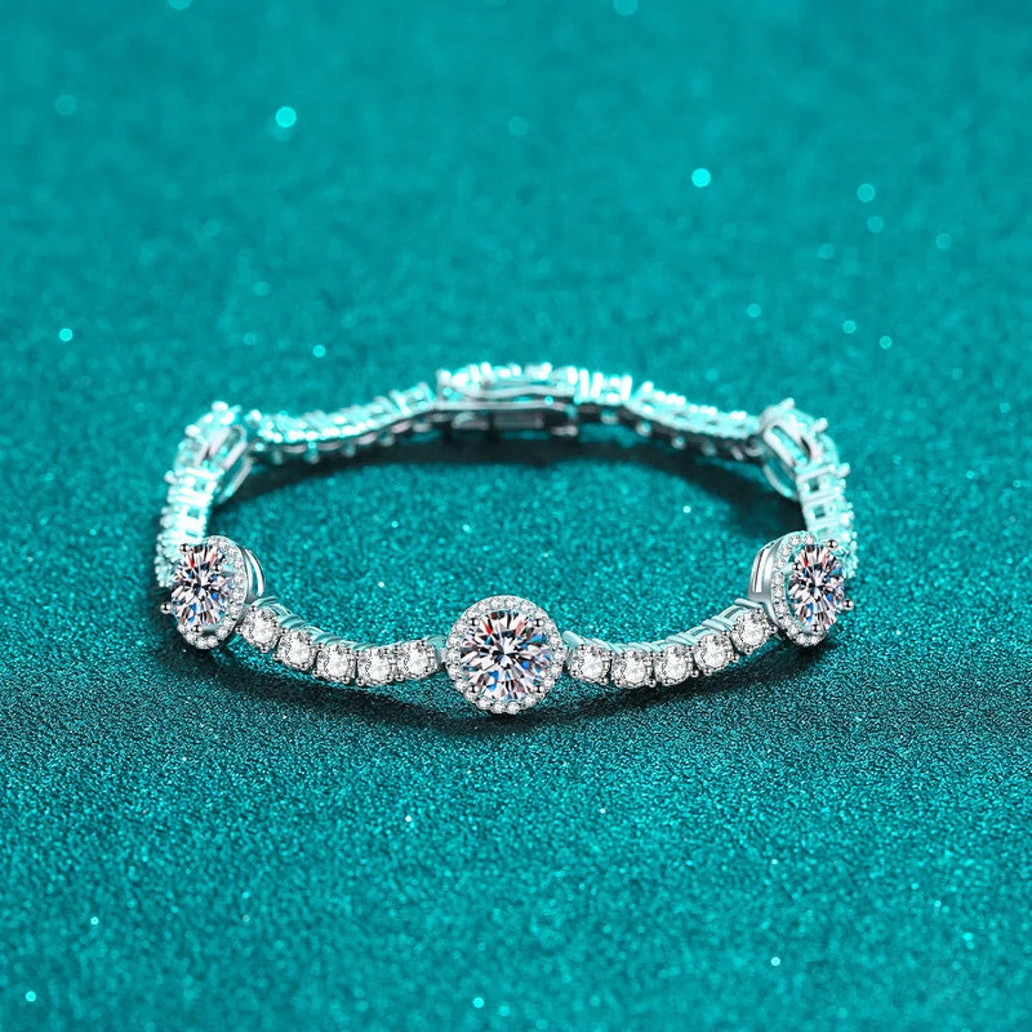 Dazzling Round Cut Moissanite Tennis Bracelet Cal