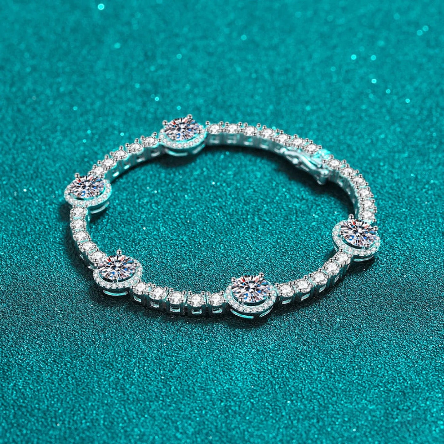 Dazzling Round Cut Moissanite Tennis Bracelet Cal