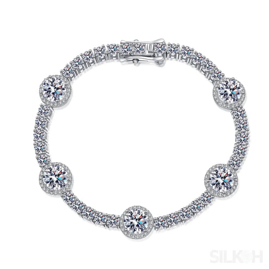 Dazzling Round Cut Moissanite Tennis Bracelet Cal