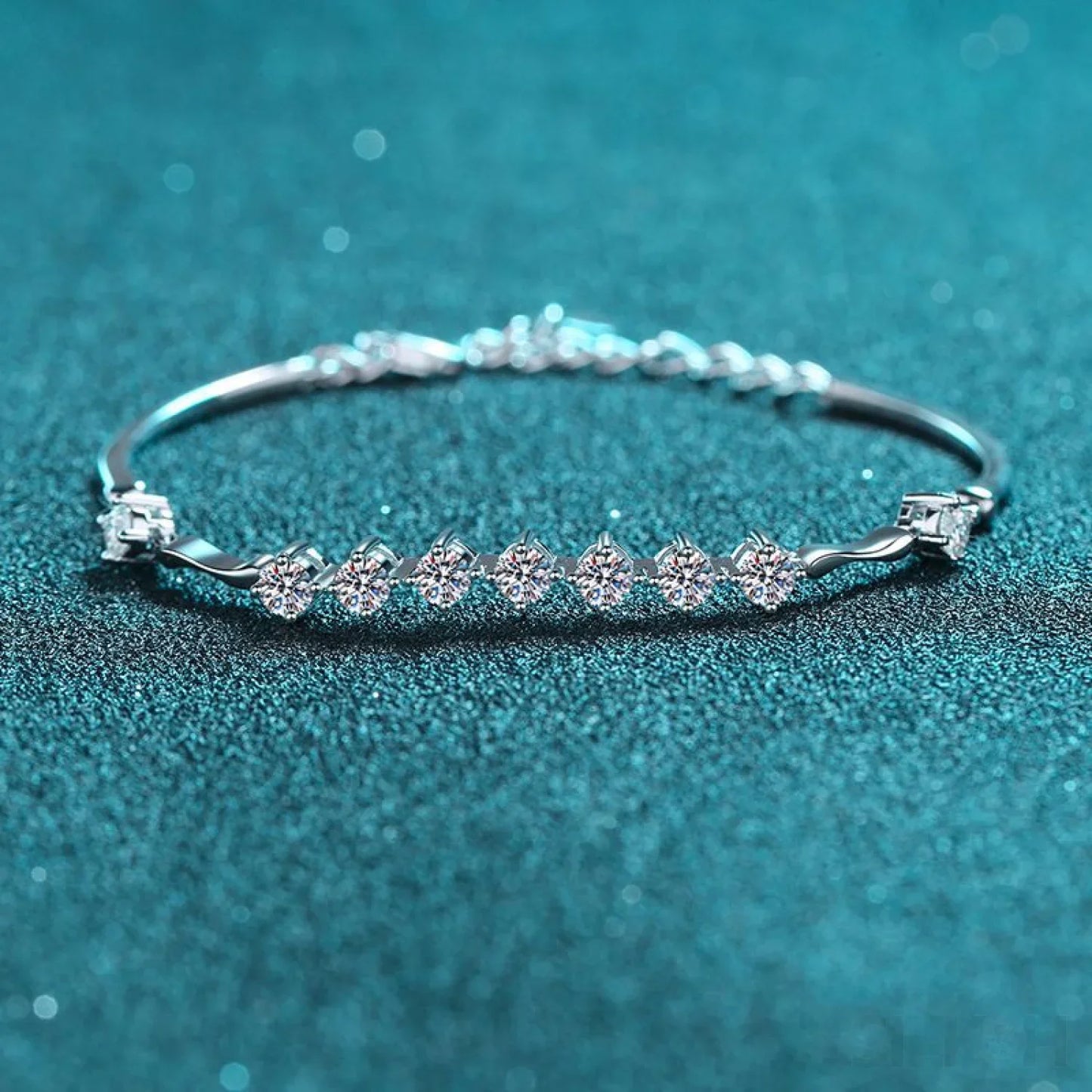 Delicate Nine Stars Adjustable Moissanite Bracelet Ana