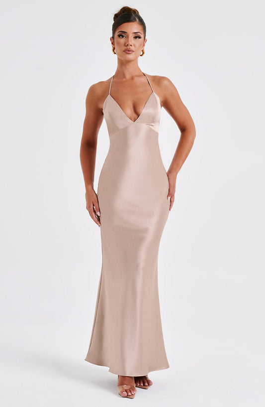 Dahlia Maxi Dress - Champagne - Sassygrove