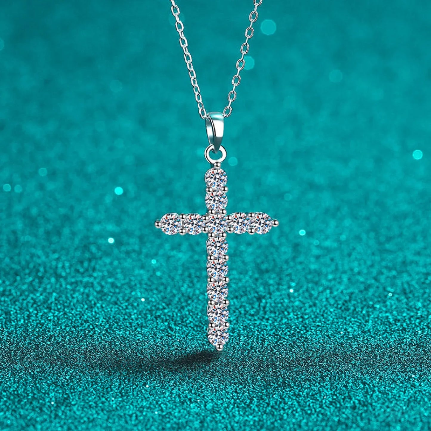 Divine Cross Shaped Moissanite Necklace Bry