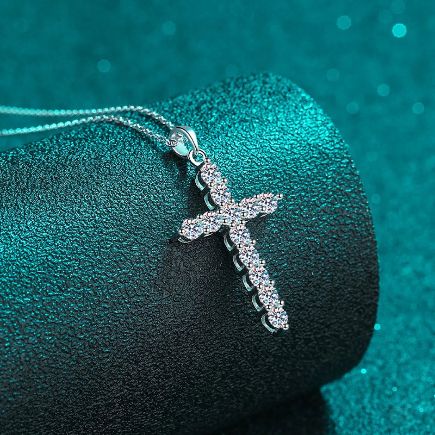 Divine Cross Shaped Moissanite Necklace Bry