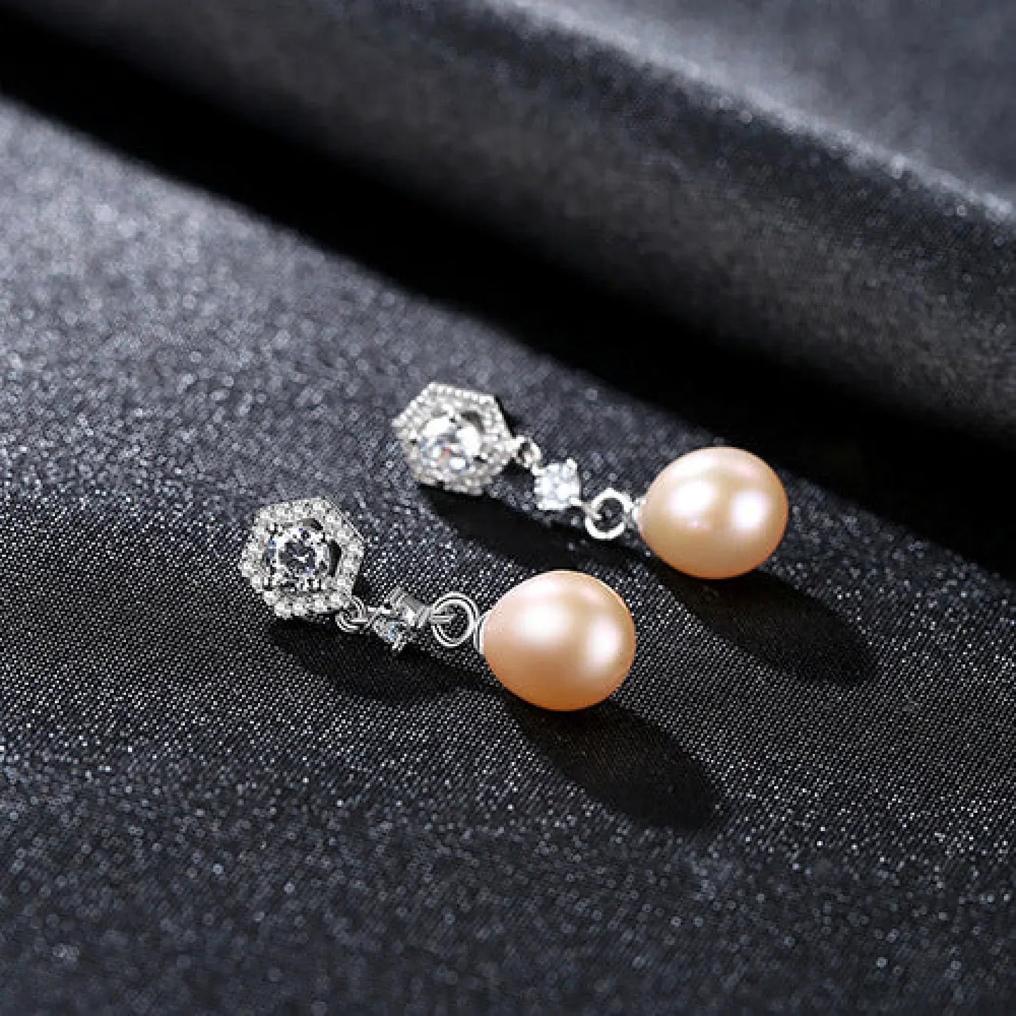 Elegant Sterling Silver Pearl Drop Bridal Earrings Bry