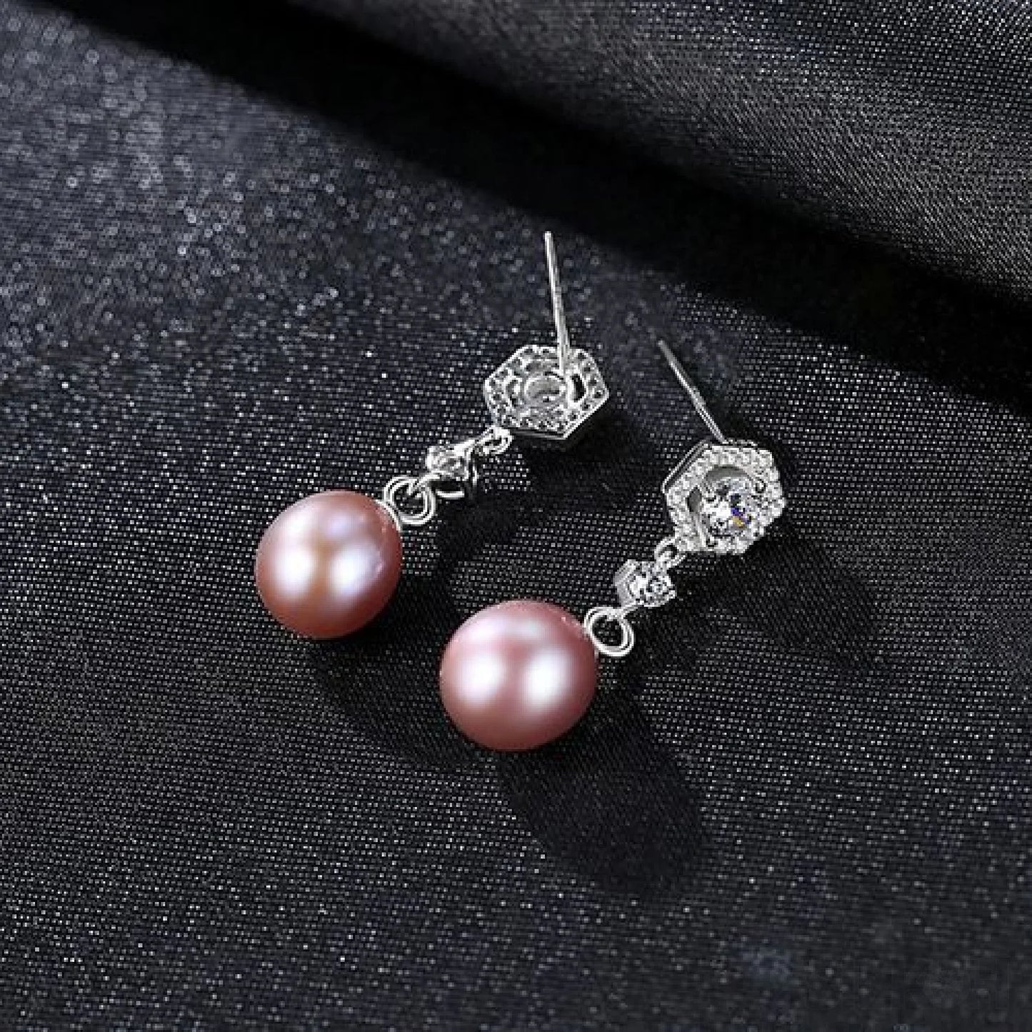 Elegant Sterling Silver Pearl Drop Bridal Earrings Bry