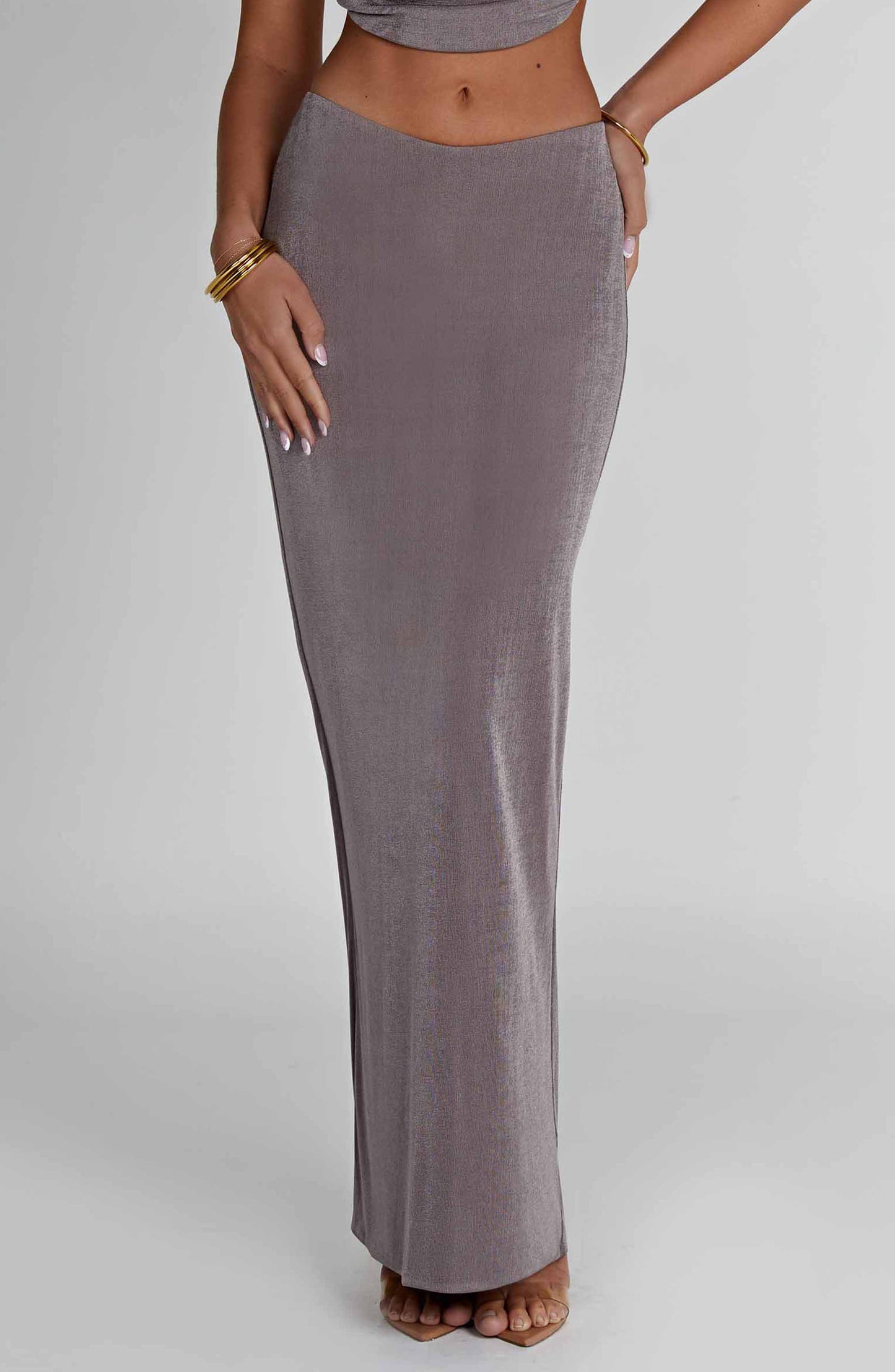 Charcoal Elegance Maxi Skirt - Sassygrove