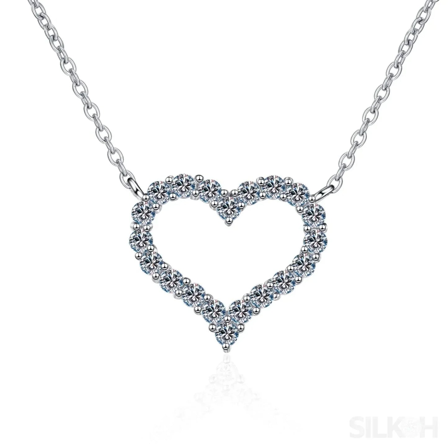 Forever Shine Heart Shaped Moissanite Necklace Bea